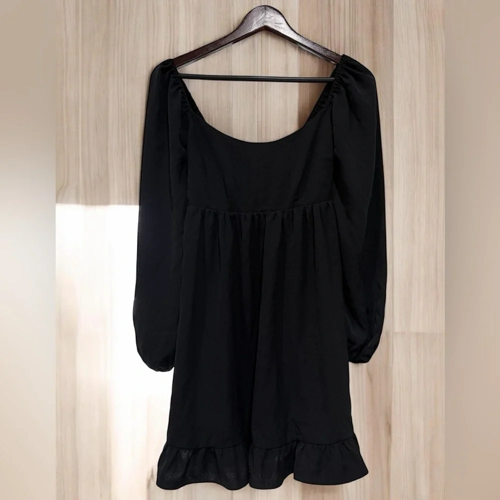 Abercrombie & Fitch EMEA Babydoll MINI Day dress, Women's, Size: Small, Black Abercrombie & Fitch EMEA Babydoll MINI Day dress, Women's, Size: Small, Black